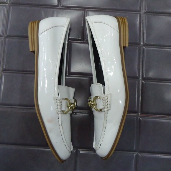 SIZE 8 /41. River Island patent pu leather loafer shoes. main image 6